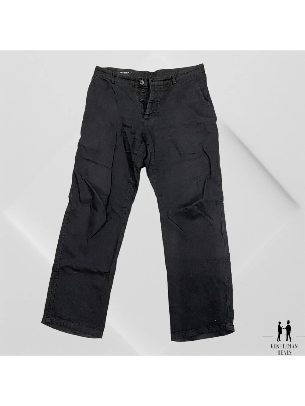 Anthony Tony Melillo Mens ATM  Black Pants Size 34 x 31 Thick Cotton Loose Pants